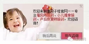 頁面中間彈出咨詢探頭