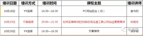 牛商網(wǎng)課程表