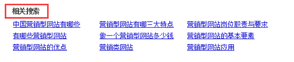 百度相關搜索結果